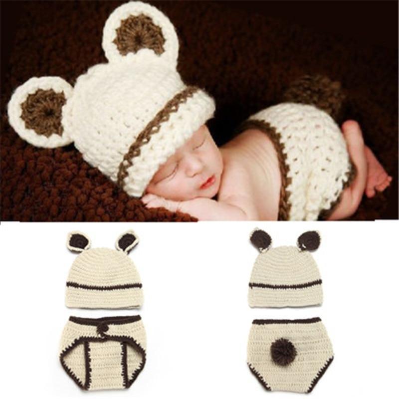 Knitting Baby Hat Newborn Photography Props Cute Children Pajamas Set For Girls And Boys Stevvex