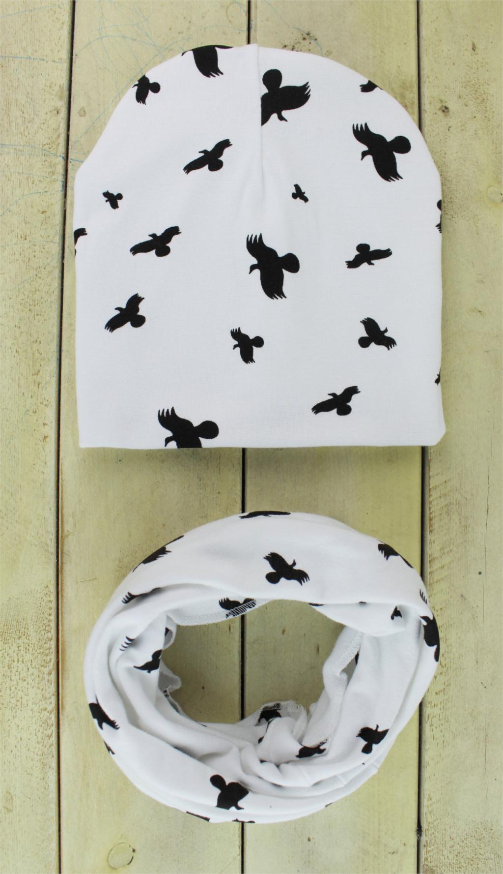 Modern Children Girls Cartoon Sheep Printing Cotton Hat and Scarf Animal Pattern Kids Caps Baby Beanie Stevvex