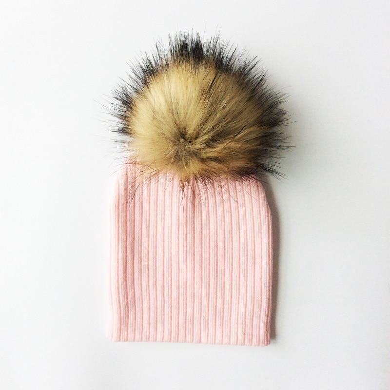 Trend New Winter Children Boy Girl Crochet Artificial Pompom Hat Knitted Toddler Kids Caps With Pompon Baby Beanie For Girls and Boys Stevvex
