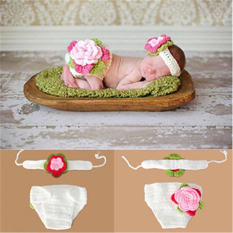Knitting Baby Hat Newborn Photography Props Cute Children Pajamas Set For Girls And Boys Stevvex