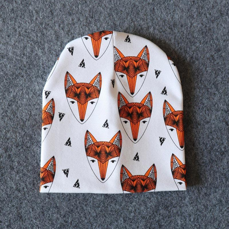 New Cotton Baby Cartoon Print Newborn Hat Elastic Toddler Infant Cap For Girls and Boys Kids Stevvex