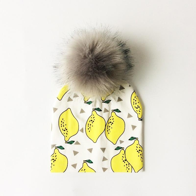 Luxury Modern Unique Toddler Boys and Girls Cartoon Printing Cotton Pompom Cap For Baby Beanie Hat With Pompon For Kids Stevvex