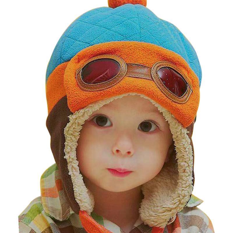 Modern Pilot Winter Warm Baby Hats Infant Toddlers Boys Girls Pilot Caps Ear flap Hat For Boys Stevvex