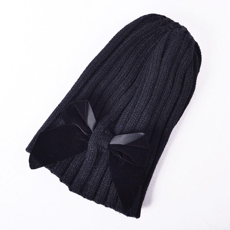 Modern Trend Big Bows Knitted Baby Girl Hat Cap Warm Kids baby winter Hat For Girls Stevvex