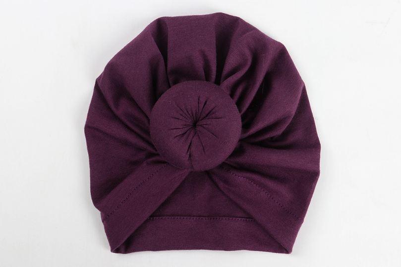 Newborn Toddler Baby Girl Turban Cotton Beanie Hat Warm Soft Cap Solid Knot Soft Wrap In Modern Style Stevvex