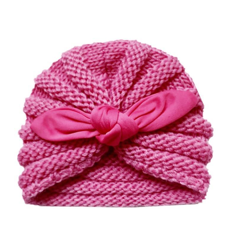 Handmade Knitted Winter Baby Hat for Girls Candy Color Enfant Baby Beanie Turban Hats Newborn Baby Cap Stevvex