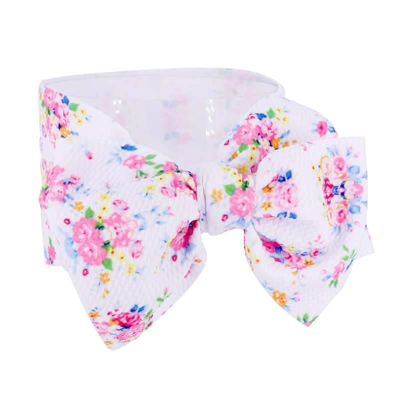 Handmade Bow Flowers Baby Headbands Printed Bowknot Elastic Baby Turban Newborn Hair Accessories For Baby Girls Stevvex