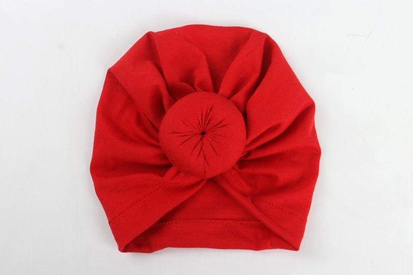 Newborn Toddler Baby Girl Turban Cotton Beanie Hat Warm Soft Cap Solid Knot Soft Wrap In Modern Style Stevvex