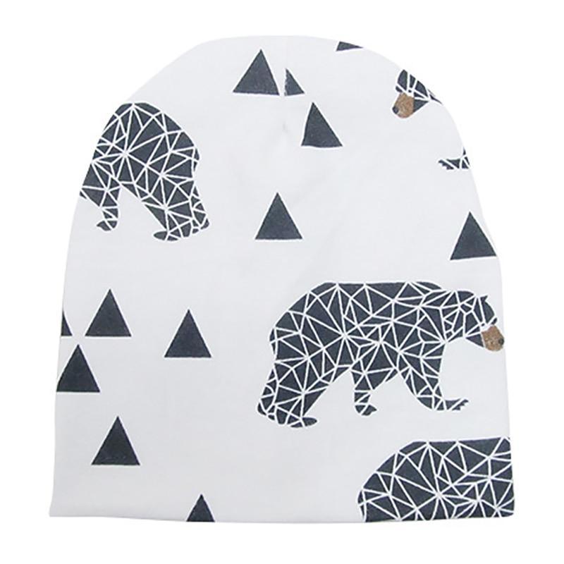 New Cotton Baby Cartoon Print Newborn Hat Elastic Toddler Infant Cap For Girls and Boys Kids Stevvex
