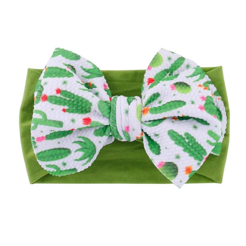 Handmade Bow Flowers Baby Headbands Printed Bowknot Elastic Baby Turban Newborn Hair Accessories For Baby Girls Stevvex
