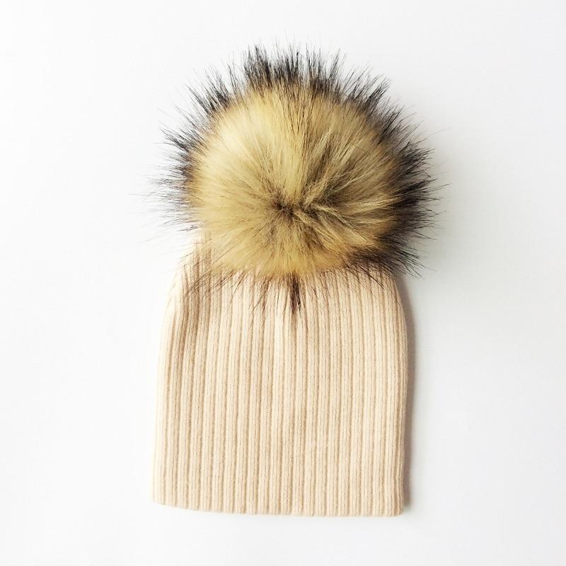 Trend New Winter Children Boy Girl Crochet Artificial Pompom Hat Knitted Toddler Kids Caps With Pompon Baby Beanie For Girls and Boys Stevvex