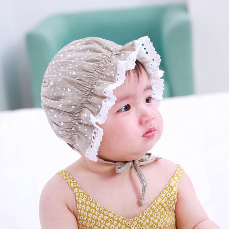 Retro Vintage Newborn Baby Cotton Baby Girl Hat Cap Princess Infant Toddler Baby Bonnet Girls Summer Sun Hat For Girls Stevvex