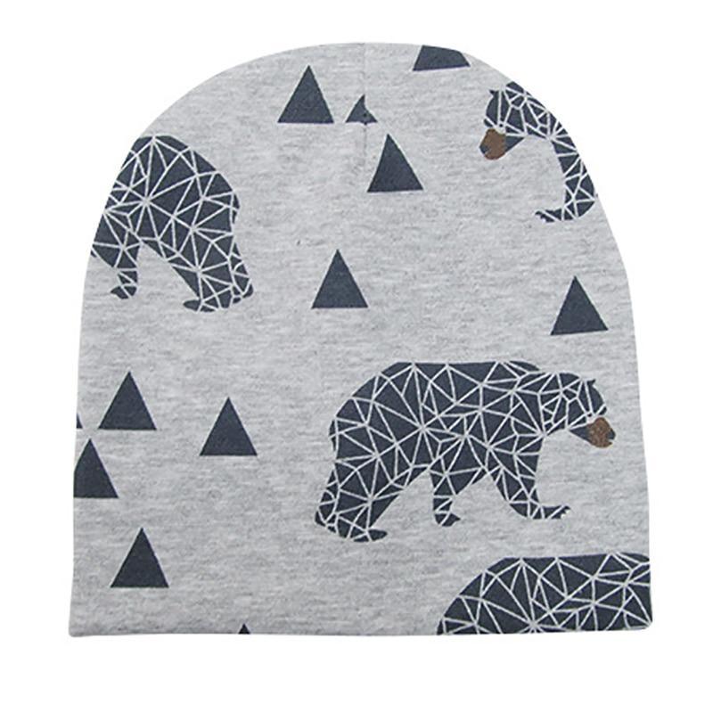New Cotton Baby Cartoon Print Newborn Hat Elastic Toddler Infant Cap For Girls and Boys Kids Stevvex