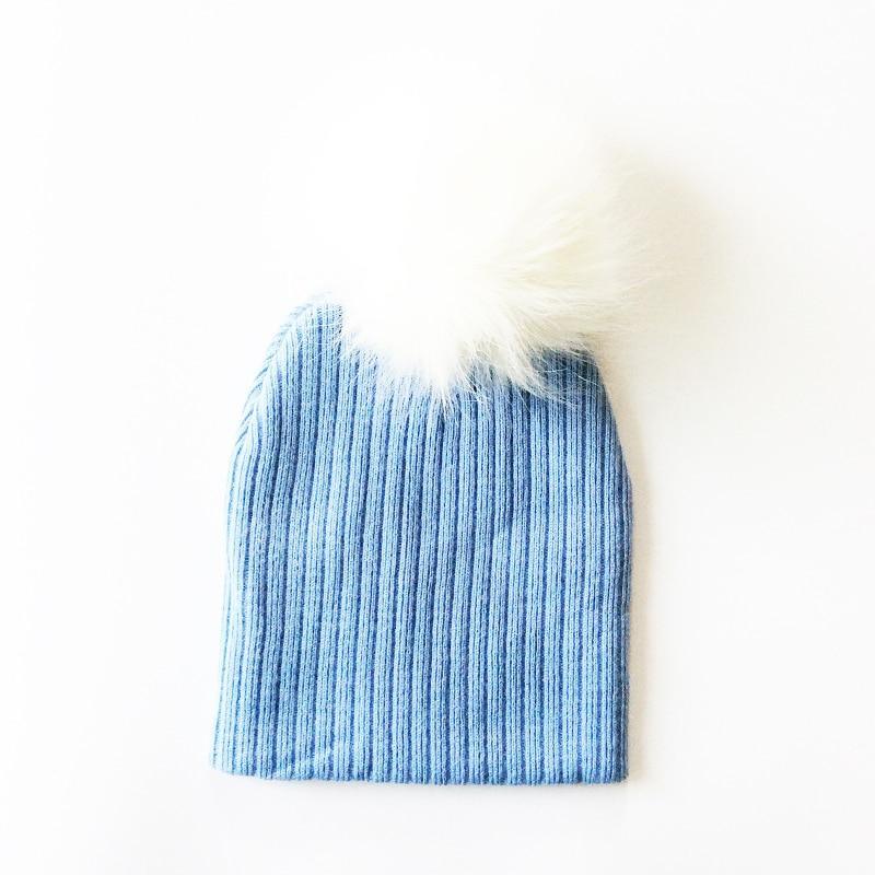 Trend New Winter Children Boy Girl Crochet Artificial Pompom Hat Knitted Toddler Kids Caps With Pompon Baby Beanie For Girls and Boys Stevvex