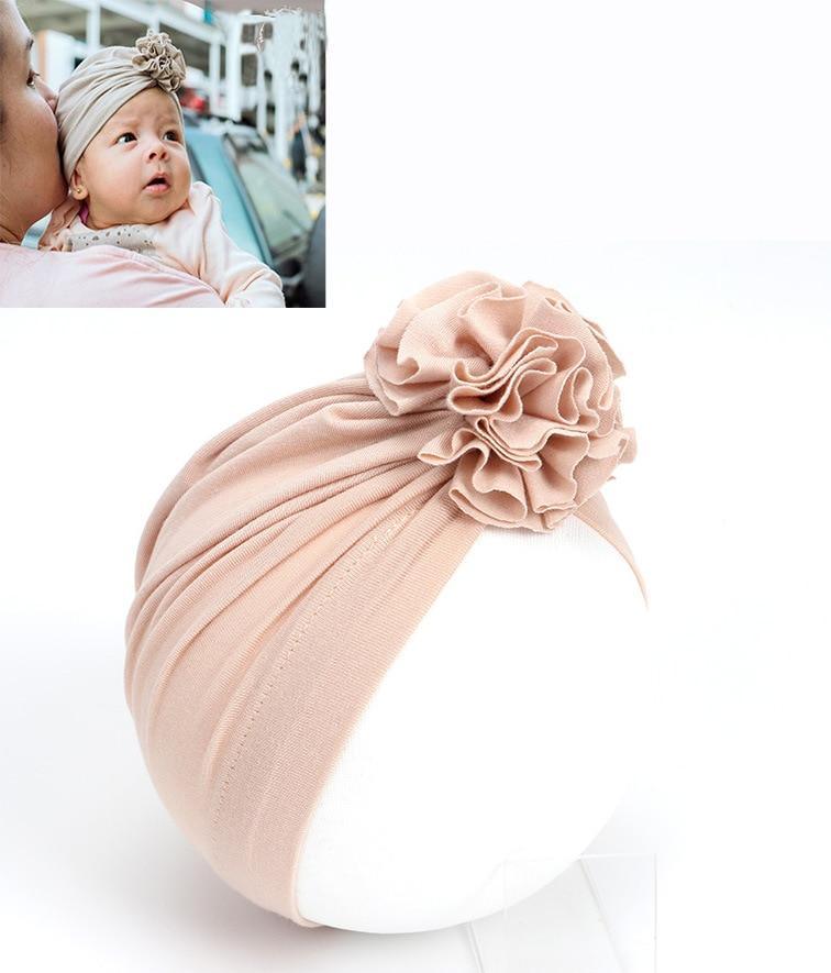 New Fashion Elegant Flower Baby Hat Newborn Elastic Baby Turban Hats for Girls In Modern Design Stevvex