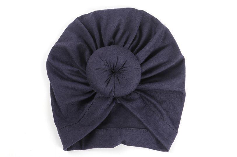 Newborn Toddler Baby Girl Turban Cotton Beanie Hat Warm Soft Cap Solid Knot Soft Wrap In Modern Style Stevvex