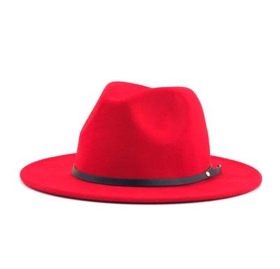 Women Men Wool Vintage Black Fedora Hat With Wide Unique Fedora Hats With Belt Buckle For Men Women Brim Gentleman Elegant Lady Winter Autumn Soft Caps Stevvex
