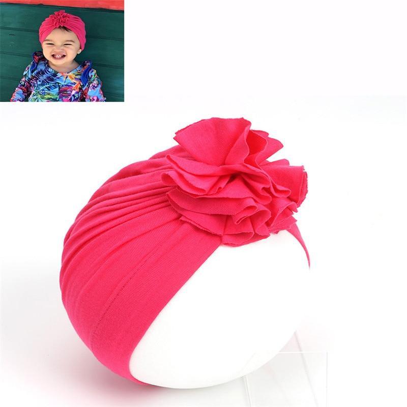 New Fashion Elegant Flower Baby Hat Newborn Elastic Baby Turban Hats for Girls In Modern Design Stevvex