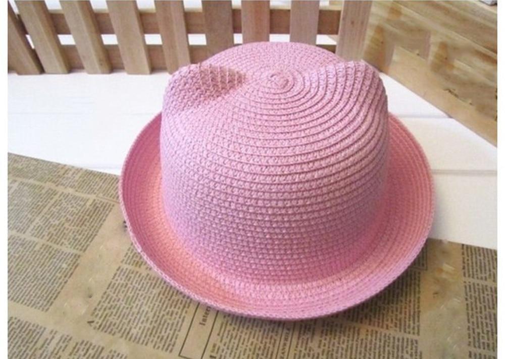 Elegant Summer Baby Hat Cap Children Breathable Straw Hat Kids For Boys and Girls Hats With cat ears Stevvex