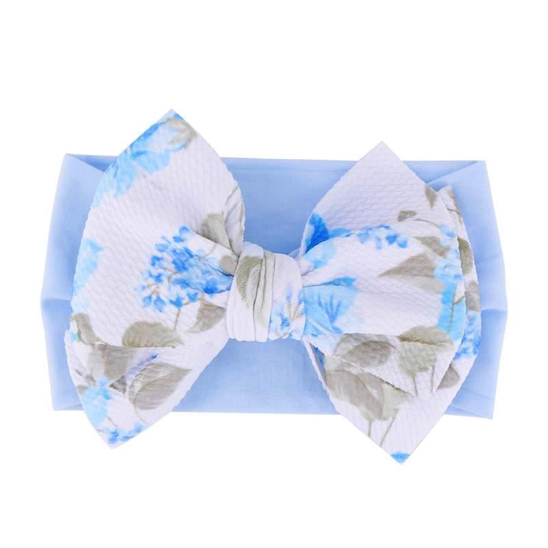 Handmade Bow Flowers Baby Headbands Printed Bowknot Elastic Baby Turban Newborn Hair Accessories For Baby Girls Stevvex