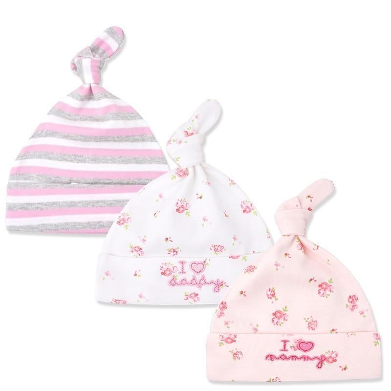Printed Baby Hats & Caps For Newborn Baby Accessories In Elegant Modern Design Set Of 3PCS For Baby Kids Stevvex