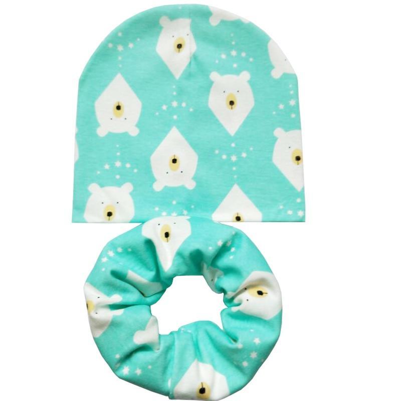 Modern Cartoon Cotton Baby Hat Winter Baby Girls Hat Newborn Boys Hats Kids Cap Scarf Set Children Beanies For Kids With Scarf Stevvex