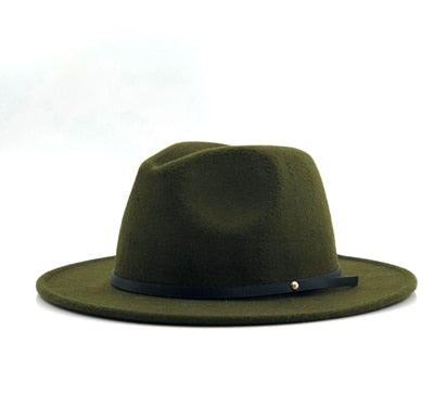 Women Men Wool Vintage Black Fedora Hat With Wide Unique Fedora Hats With Belt Buckle For Men Women Brim Gentleman Elegant Lady Winter Autumn Soft Caps Stevvex
