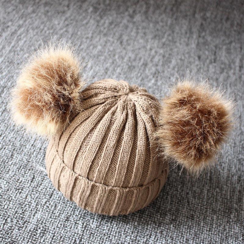 Newborn Baby Kids Girls Winter Warm Knit Hat Ball Beanie Cap  Design Stevvex