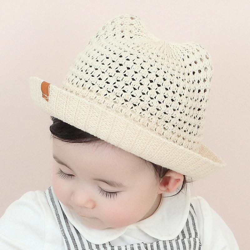 Modern Handmade Baby Hats For Children Bucket Cap Kids Toddler Sun Hat Hollow Mesh Caps Casual Beach Caps For Kids Stevvex
