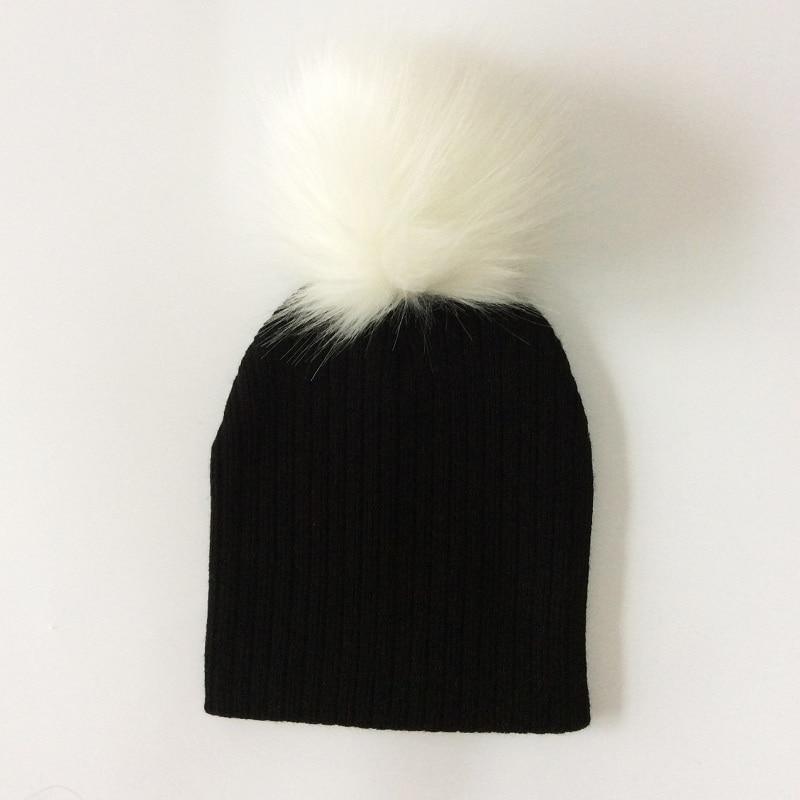 Trend New Winter Children Boy Girl Crochet Artificial Pompom Hat Knitted Toddler Kids Caps With Pompon Baby Beanie For Girls and Boys Stevvex