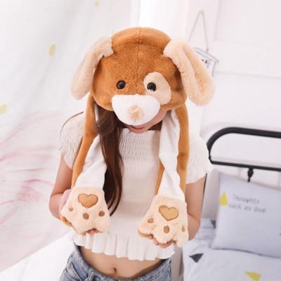 Modern Elegant Winter Interesting Girls Animals Ear Moving Jumping Hats Children and Adults Women Warm Rabbit Winter Caps In Modern Design Stevvex