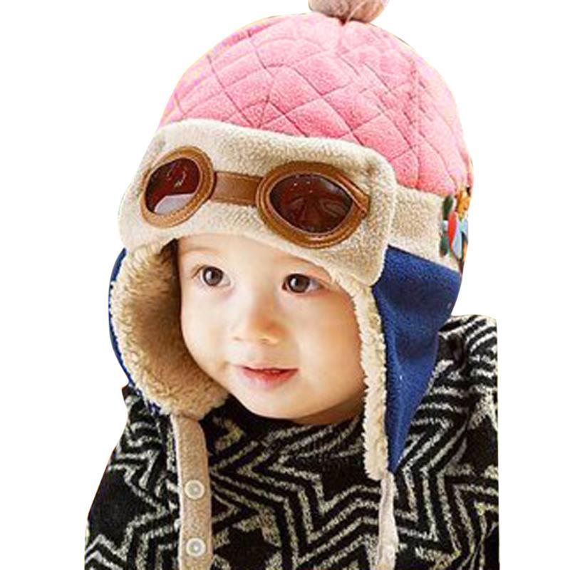 Modern Pilot Winter Warm Baby Hats Infant Toddlers Boys Girls Pilot Caps Ear flap Hat For Boys Stevvex