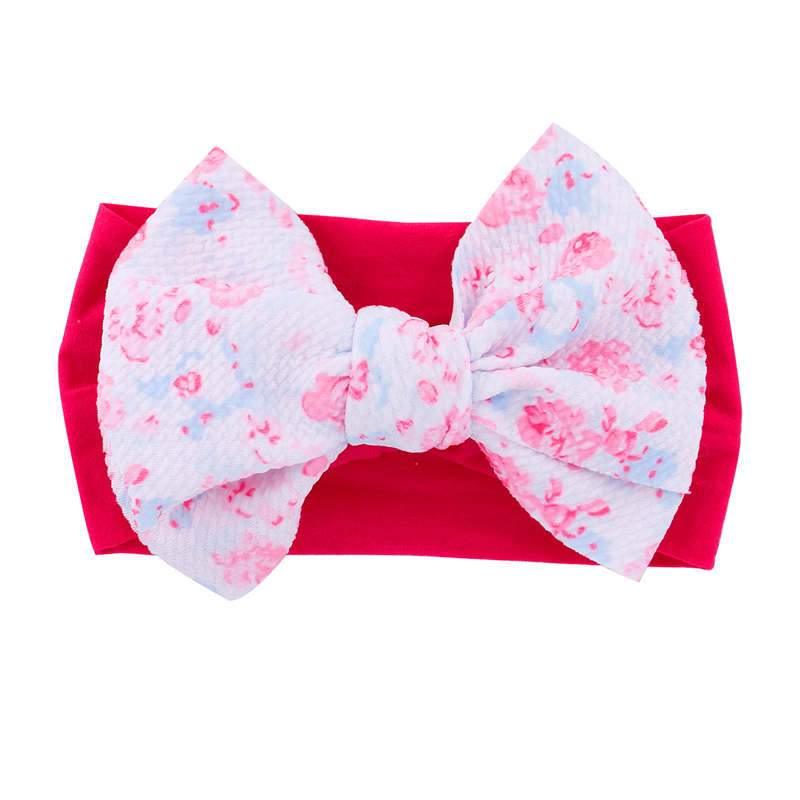 Handmade Bow Flowers Baby Headbands Printed Bowknot Elastic Baby Turban Newborn Hair Accessories For Baby Girls Stevvex