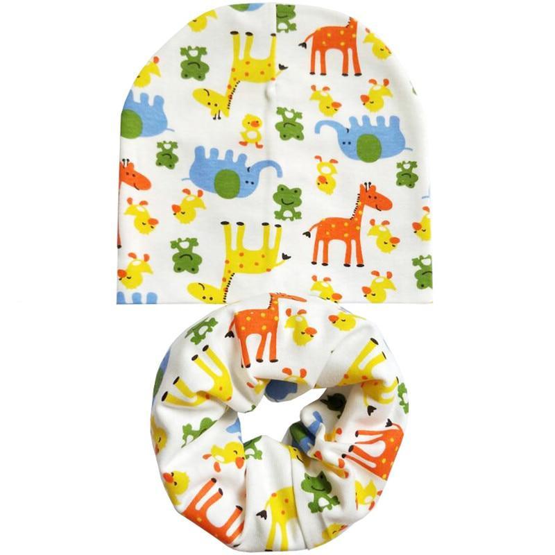 Modern Cartoon Cotton Baby Hat Winter Baby Girls Hat Newborn Boys Hats Kids Cap Scarf Set Children Beanies For Kids With Scarf Stevvex