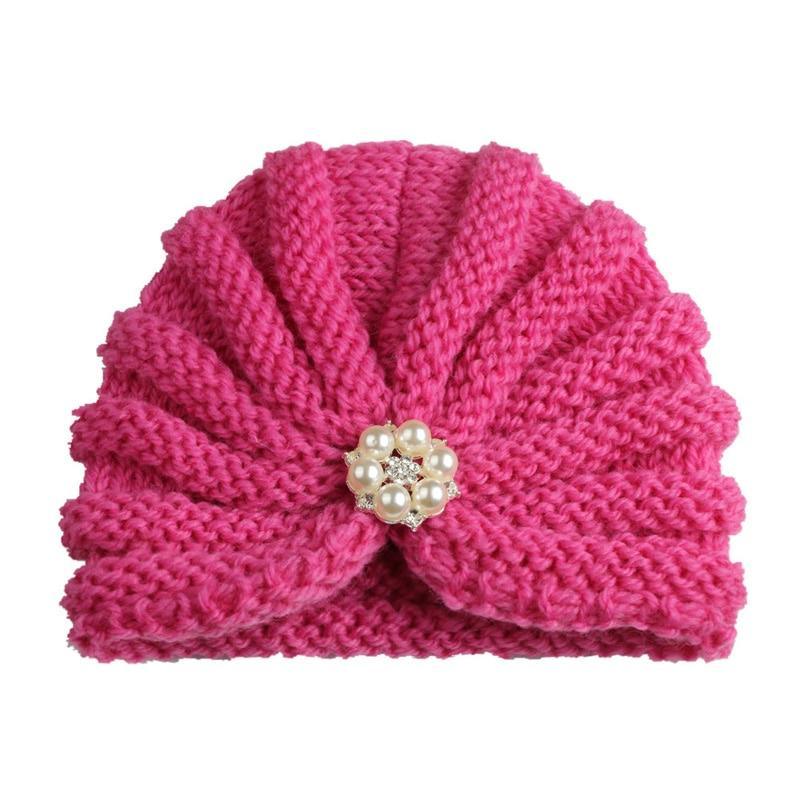 Handmade Knitted Winter Baby Hat for Girls Candy Color Enfant Baby Beanie Turban Hats Newborn Baby Cap Stevvex