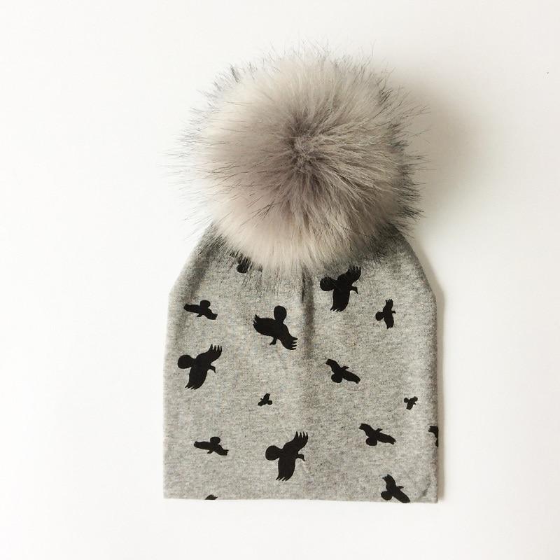 Luxury Modern Unique Toddler Boys and Girls Cartoon Printing Cotton Pompom Cap For Baby Beanie Hat With Pompon For Kids Stevvex