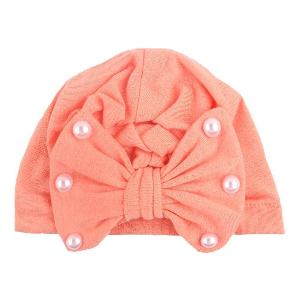 Modern Baby Hats Cute Rabbit Bow Knot with Pearls Baby Girl Hat with Pearls  for Kids In Diamond Luxury Style Stevvex