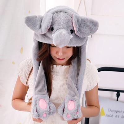 Modern Elegant Winter Interesting Girls Animals Ear Moving Jumping Hats Children and Adults Women Warm Rabbit Winter Caps In Modern Design Stevvex