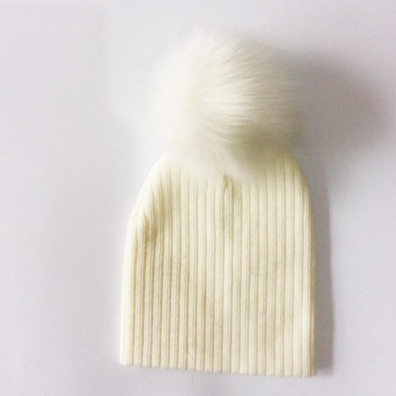 Trend New Winter Children Boy Girl Crochet Artificial Pompom Hat Knitted Toddler Kids Caps With Pompon Baby Beanie For Girls and Boys Stevvex