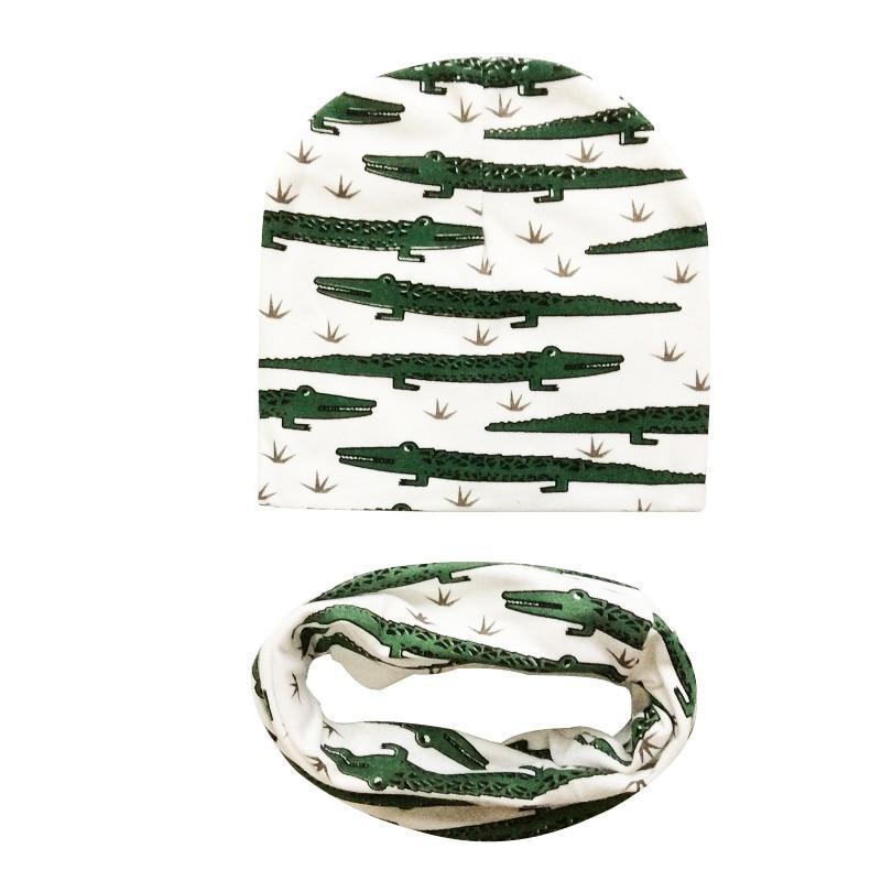 Modern Children Girls Cartoon Sheep Printing Cotton Hat and Scarf Animal Pattern Kids Caps Baby Beanie Stevvex