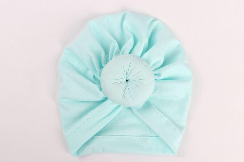 Newborn Toddler Baby Girl Turban Cotton Beanie Hat Warm Soft Cap Solid Knot Soft Wrap In Modern Style Stevvex