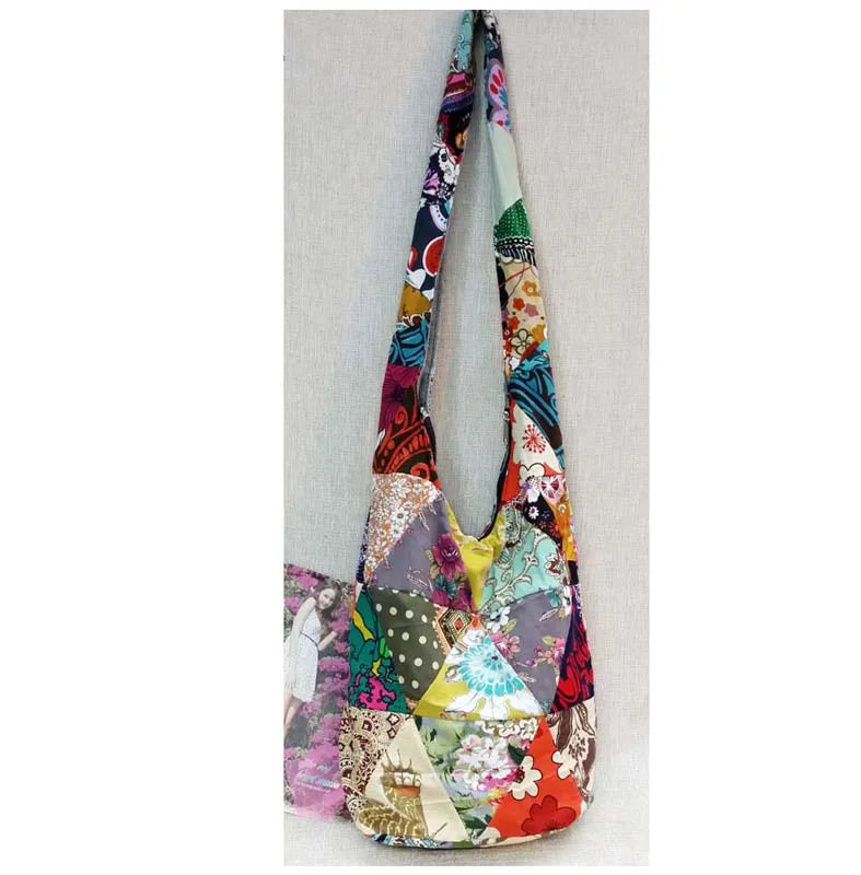 Bohemian Patchwork Women Sling Shoulder Crossbody Bags Fringe Vintage Women's Handbags Purses Bag Bags Pi-Mart