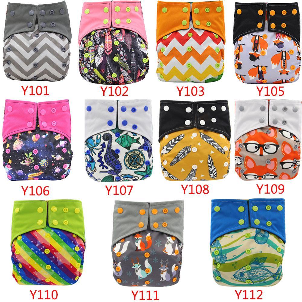 Newborn Cloth Diaper Sewed in Charcoal Bamboo Insert and Suede Pocket Diapers Waterproof Baby Nappies Design for Baby