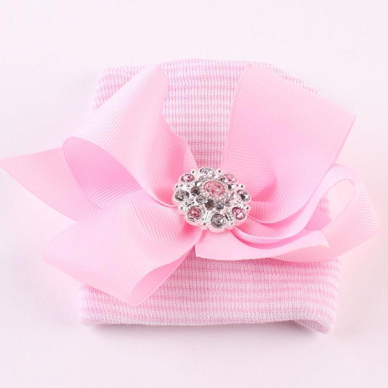 Cute Newest Newborn Baby Girl Comfy Bowknot Cap Elegant Beanie Design Fashionable Babies  Hat Stevvex