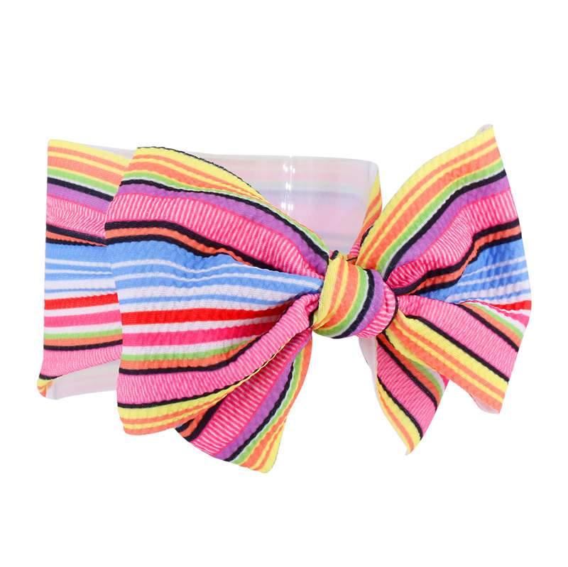 Handmade Bow Flowers Baby Headbands Printed Bowknot Elastic Baby Turban Newborn Hair Accessories For Baby Girls Stevvex