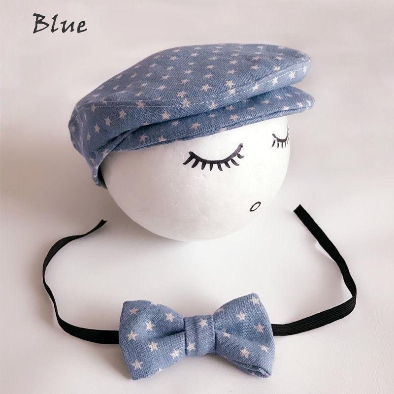 Modern Set Baby Newborn Peaked Beanie Cap Hat Bow Tie Photo Photography Prop Infant Boy Caps In elegant Modern Design Stevvex