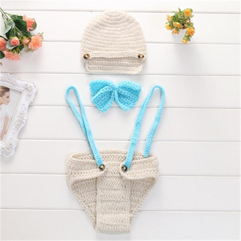 Knitting Baby Hat Newborn Photography Props Cute Children Pajamas Set For Girls And Boys Stevvex