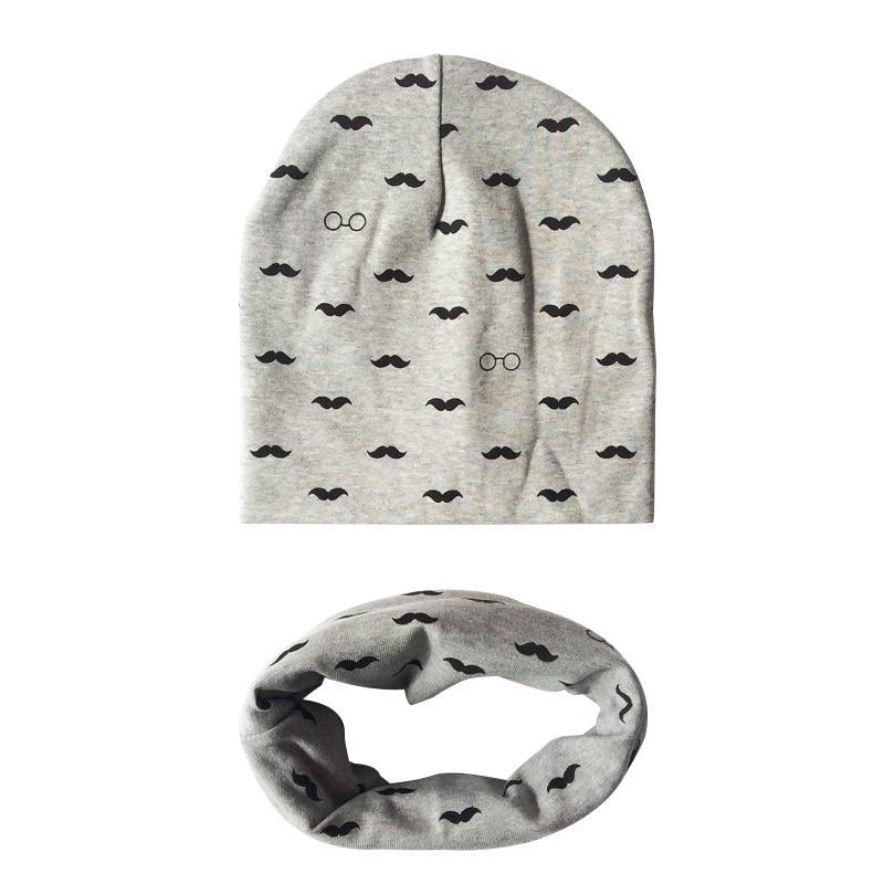 Modern Children Girls Cartoon Sheep Printing Cotton Hat and Scarf Animal Pattern Kids Caps Baby Beanie Stevvex
