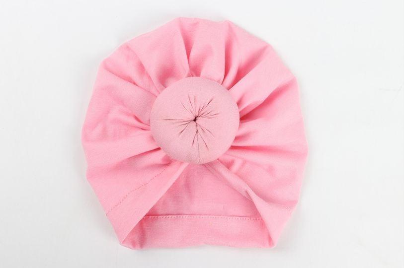 Newborn Toddler Baby Girl Turban Cotton Beanie Hat Warm Soft Cap Solid Knot Soft Wrap In Modern Style Stevvex