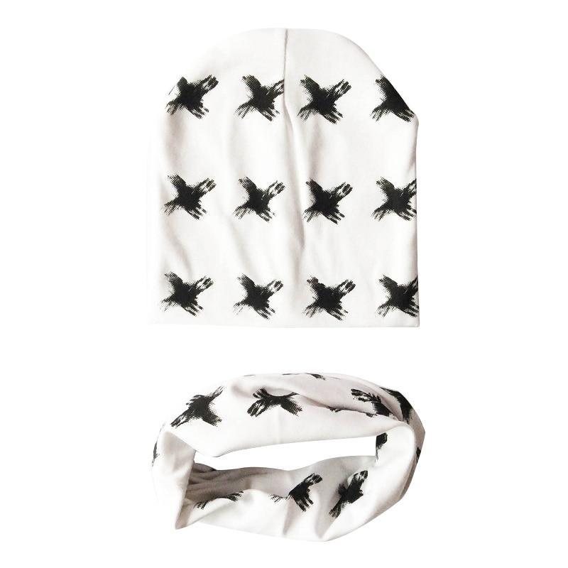 Modern Children Girls Cartoon Sheep Printing Cotton Hat and Scarf Animal Pattern Kids Caps Baby Beanie Stevvex